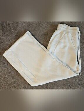 Women's White Wide Leg Lounge Pants